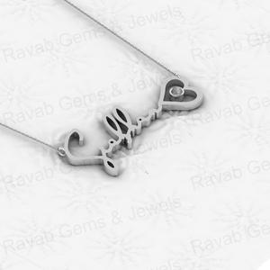 Meilleures ventes de bijoux personnalisés avec nom personnalisé, véritable argent sterling 925, serti de 20x44 mm, chaîne de 18 pouces, breloque souvenir - Product Image 6