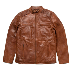 Chaqueta de cuero de diseño de moda de alta calidad para hombre, chaqueta de cuero de motocicleta para hombre, chaqueta de cuero para hombre - Product Image 6