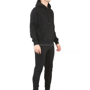 Conjunto de Pantalones Deportivos Personalizados para Hombre, 100% Algodón, Sudadera con Capucha y Pantalones Acampanados, Diseño Liso para Invierno - Product Image 6