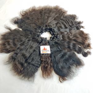 Vente en gros d'extensions de cheveux noirs indiens vierges 100% couleur naturelle lâche style vague profonde Double trame Machine cheveux humains pour les femmes - Product Image 5