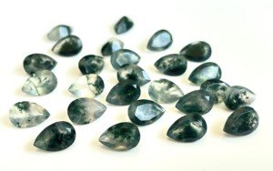 Agate de mousse naturelle de qualité supérieure 7x10mm poire à facettes de qualité supérieure-agate de mousse lâche de qualité supérieure - Product Image 3