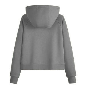 Sudadera de mujer con cremallera de un cuarto, estilo casual urbano, hombros caídos, transpirable, ecológica, de punto grueso - Product Image 2
