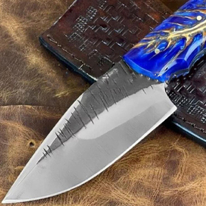 Couteau à dépecer en acier Damas fait main, personnalisable, étui en cuir de vache OEM - Product Image 4