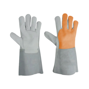 Gants de soudage TIG en cuir de vachette à grain fendu, résistant à l'abrasion ignifuge, résistant aux coupures, main de sécurité industrielle - Product Image 2