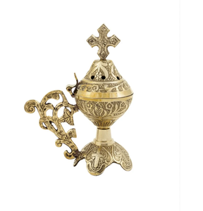 Incensario de Metal con Cruz para la Iglesia Católica, Hecho a Mano, Regalo Religioso para Eventos Festivos, Decoración para el Hogar y el Jardín - Product Image 4