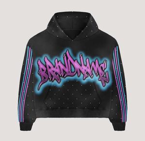 ชุดวิ่งจ๊อกกิ้งพิมพ์ลาย sunfade 2ชิ้นกางเกงบานซักสกรีนลายออกแบบได้ตามต้องการเสื้อฮู้ดสตรีทไซส์ใหญ่พิมพ์ลาย - Product Image 2