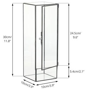 แก้วใสเคลือบสีดำทรงสี่เหลี่ยมผืนผ้าสำหรับตกแต่งสวนมอส - Product Image 6