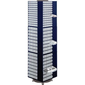 Torre Giratoria para 12 Cajones de Revistas, 680x680x1760mm, Azul Oscuro, Almacenamiento de Herramientas RAACO con Lámina de Acero Galvanizado - Product Image 1