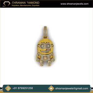 925 Silver Moissanite Diamond Pendant 1.61 CTS VVS DEF 7.5 grams Custom Minion Cartoon Jewelry for Unisex <b>Prom</b> <b>Party</b> Gifts - Product Image 3