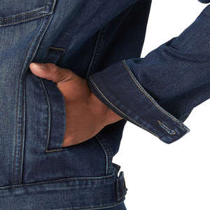 Chaqueta para hombre Chaqueta vaquera ajustada para hombre con diseño elegante Chaqueta vaquera para hombre con detalles rasgados desgastados Servicio OEM - Product Image 5