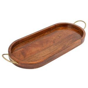 Acacia Wood Tray with <b>Legs</b> Rectangular Decorative Serving Tray for Kitchen and <b>Dining</b> <b>Table</b> Storage - Product Image 4