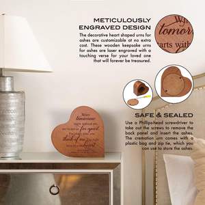 Petites urnes funéraires pour restes humains Urnes en bois personnalisées pour cendres humaines-Cadeaux commémoratifs pour la perte d'un être cher Mini funérailles - Product Image 2
