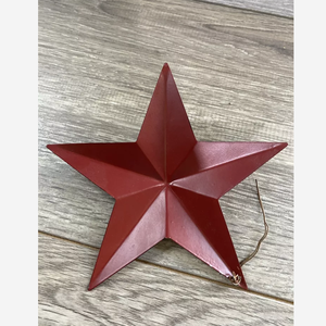 Estrella de Granero de Metal Galvanizado de Color Rojo, Decoración Rústica Personalizable, Decoración Navideña Colgante de Estilo Campestre - Product Image 1