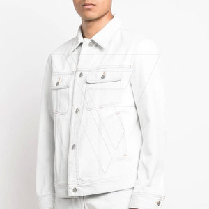 Veste en jean classique et décontractée à col montant pour hommes, veste à capuche à la mode, style 100% coton, vêtements d'hiver fantaisie - Product Image 3
