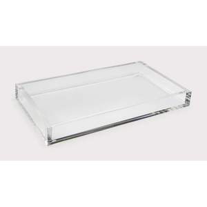 Plateau de service en acrylique transparent de qualité supérieure à un seul niveau avec poignées, moderne, compatible lave-vaisselle, pour la cuisine, les aliments et les boissons, pour la maison, l'hôtel, le restaurant - Product Image 3