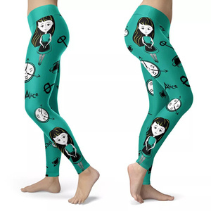 Medias de mujer al por mayor a bajo precio, mallas impresas personalizadas 92% poliéster 8% Spandex, estilo informal, cintura alta, corte automatizado - Product Image 1
