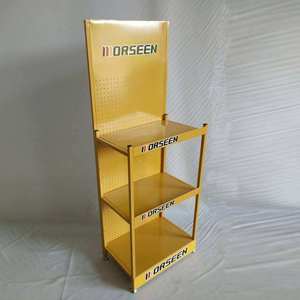 Estante de exhibición de lubricante de Metal de acero sólido de alta calidad capas ajustables estilo antiguo superficie pulida independiente para servicio - Product Image 1