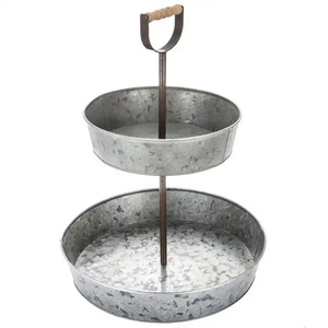 Support de gâteau à trois pneus galvanisé en métal de haute qualité pour les fêtes d'anniversaire de mariage - Product Image 3