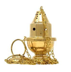 Bonne vente brûleur d'encens suspendu en laiton couleur dorée brûleur arabe du fournisseur en gros à bas prix. - Product Image 1