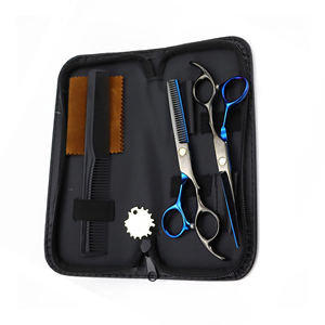Kit de Corte de Pelo Profesional de Acero Inoxidable de 6.0 Pulgadas, Negro y Azul, Ligero y Duradero, de Alta Calidad OEM - Product Image 2