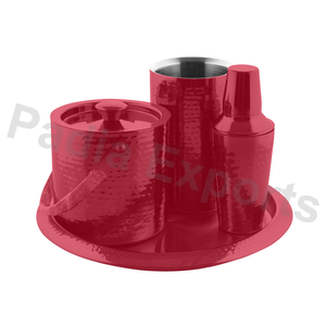 Juego de mesa de Bar Juego de barra martillada Juego de camarero Premium de 4 piezas de cobre para juego clásico de mixología elegante - Product Image 1