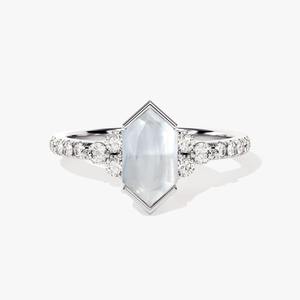 Bijoux pour femmes Bague en argent style bohème Bijoux en argent sterling 925 Pierre de lune Pierre précieuse Tendance Bague faite main Cadeau pour l'amour - Product Image 1