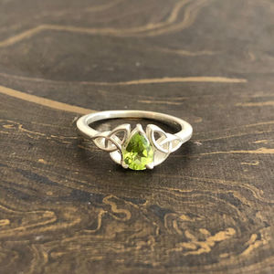 Romantic Dainty Peridot <b>Ring</b> 2.7 Grams <b>Adjustable</b> <b>Size</b> Invisible Rhodium Plated Setting Gemstone Jewelry for Everyday Wear - Product Image 1