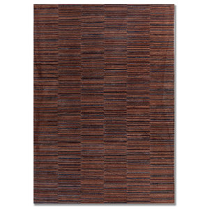 Alfombras Acar Clásicas a Rayas, Tejidas a Mano con Lana y Viscosa, Rojo Naranja Tra-14447, Técnica de Tejido Plano para Sala de Estar y Pasillo - Product Image 1