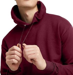 Sweat à capuche pour homme à épaules tombantes - Couleurs unies personnalisées, 340g, teint en pièce, tissu jersey 100% polyester, design doublé, séchage rapide, devant bouffant - Product Image 5