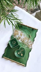 PLATEAU DE SERVICE ÉPOXY EN RÉSINE PERSONNALISABLE COOL STYLISH Design Rectangle pour la maison Restaurant Hôtel Plateau en résine - Product Image 2