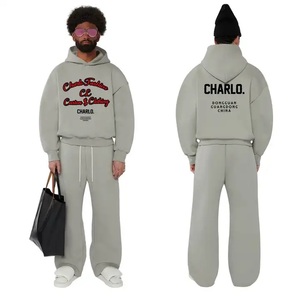 Combinaison de sport surdimensionnée personnalisée 2026, style sweat-shirt, coton décontracté, vêtements de sport pour hommes, sweat-shirt et pantalon de survêtement - Product Image 3