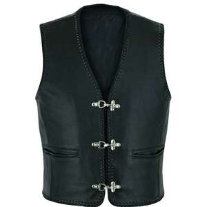 Chaleco de Cuero con Superficie Lisa, Estilo Relajado, con Logotipo Personalizado, para Combinar en Capas, Estilo Urbano y Atuendos Casuales Diarios - Product Image 1