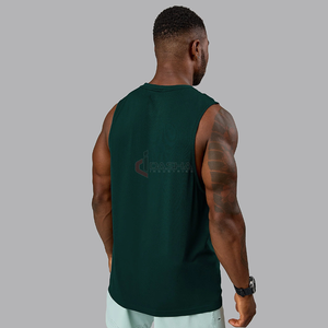 Camiseta sin mangas deportiva OEM con logotipo personalizado para hombre, ropa deportiva de secado rápido sin mangas para gimnasio, correr, entrenamiento, fabricante de ropa deportiva - Product Image 3