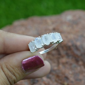 Boho Style classique bague bijoux pour femmes bijoux en argent 925 en argent Sterling pierre de lune pierres précieuses à la main bague cadeau pour l'amour - Product Image 3