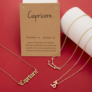 <span class=keywords><strong>2023</strong></span> 3 pièces/ensemble astrologie Horoscope étoile collier ras du cou signe du zodiaque 12 ensemble de colliers du zodiaque - Product Image 3