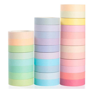 Cinta Adhesiva Decorativa Washi, 20 Colores Pastel Sólidos Multicolor - Colores Surtidos en Stock - Product Image 2