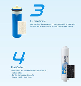 Système de filtration d'eau par osmose inverse sans réservoir 800 GPD pour la maison, purification d'eau électrique à 3 étages - Product Image 6