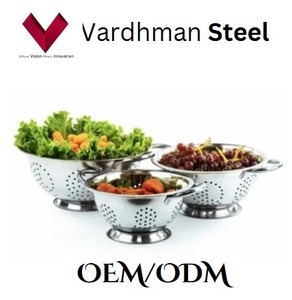 Hot Sale Stainless Steel Kitchen Strainer Colanders Set <b>Small</b> Large Fruit Vegetable Drain Wash Storage <b>Baskets</b> Clean Metal - Product Image 5