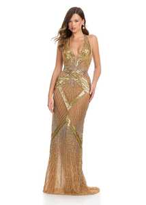 Robe longue moulante de luxe dorée pour femmes pour les soirées d'été Sexy Club Fashion avec fonction antistatique - Product Image 5