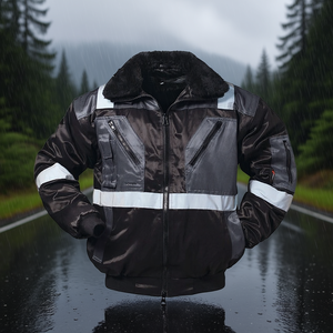 Kirkenes Black/<b>Grey</b> 4-in-1 Combination Pilot <b>Jacket</b> Versatile Raincoat for Optimal Weather Protection Made in Norway - Product Image 3