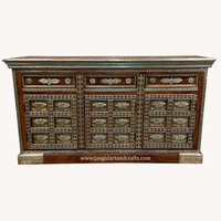 Meubles de luxe Vintage et moderne en bois de mangue, cuisine, salle à manger, Buffet, Buffet, Buffet, laiton, argent, blanc, meubles en métal