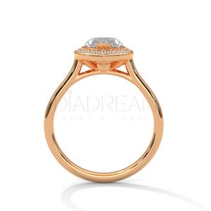 Design inspiré de la mode en argent sterling 925 avec coupe marquise améliorée de Leb Grown avec diamant Halo VVS Clarity - Product Image 6