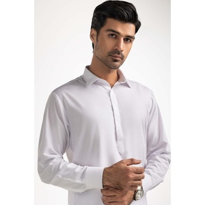 Costume de mariage blanc basique coupe ajustée SK-P24-076, long, formel, pour affaires, avec col à revers, fermeture à bouton simple et fermeture éclair - Product Image 3