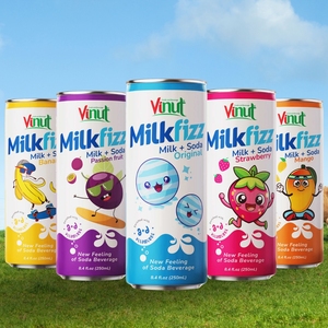 Milkfizz Milk & Soda 250ml Lata Bebida original Sin agregar azúcar-OEM ODM Bebidas personalizables Precio al por mayor Muestra gratis - Product Image 6