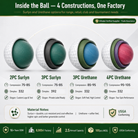 Balles de golf en uréthane PU personnalisées avec logo, lot de 3, faible rotation du driver, contrôle élevé sur le green, OEM ODM pour cadeaux d'entreprise et événements