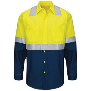 Ropa de trabajo industrial Camisas con botones de seguridad reflectantes Cinta de alta visibilidad Transpirable Ligero Ignífugo Antiarrugas - Product Image 1