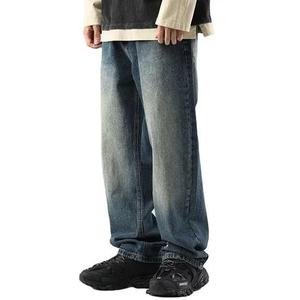 กางเกงยีนส์ชายรุ่นเฮฟวีเวตสไตล์อเมริกันวินเทจปรับแต่งได้มีกระดุมดีไซน์ขาตรงระบายอากาศได้ดีสำหรับฤดูใบไม้ผลิฤดูร้อน - Product Image 2