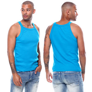 Camisetas de Tirantes para Hombre al por Mayor, Logotipo Personalizado, Color Gris, Alta Calidad, Chalecos Acanalados, Transpirables, Casuales, Lisos, de Punto Acanalado - Product Image 4