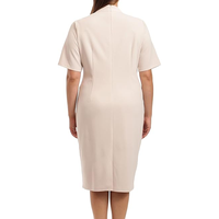 Robe de travail en crêpe à coutures incurvées pour femmes Robe crayon moulante pour femmes Robes de bureau avec ceinture de poche