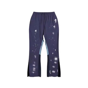 Pantalones Deportivos Acampanados para Hombre, Cintura Elástica con Cordón, Transpirables, Casuales, con Logotipo Estampado en Letras Negras en la Pierna Izquierda, Estilo Otoñal - Product Image 3